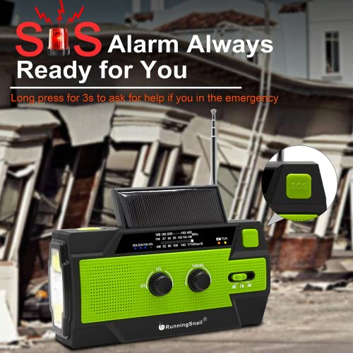 RunningSnail Emergency Crank Radio with 3-Mode Flashlight & - Image 7