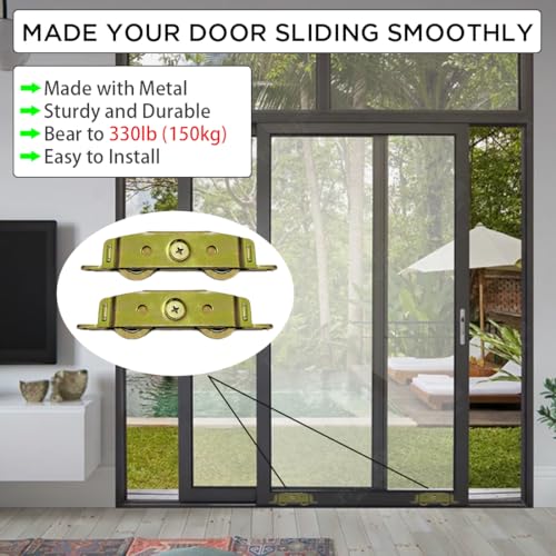 2 Pack Sliding Glass Door Rollers Replacement, 1-1/4" Steel Ball - Image 5
