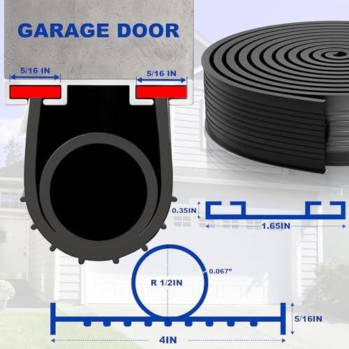 Garage Door Bottom Seal, 5/16 T-End Rubber Weather Stripping - Image 4