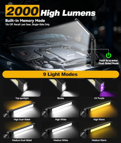 2Pack Dual-Sided Magnetic Rechargeable LED Work Light/Flashlight - Image 4