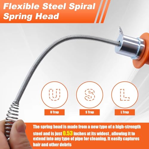 Drain Auger 33ft Drain Clog Remover with Drill Adapt | Drain Care - Image 6