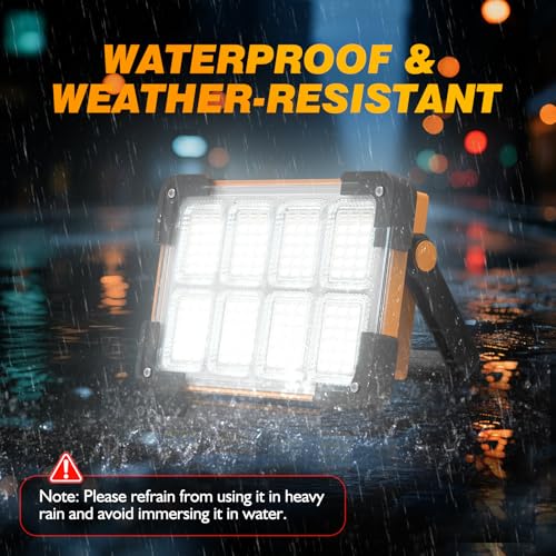 120W Solar Rechargeable 144 LED Work Light, 10000LM Flood Light - Image 7