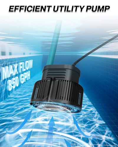 AgiiMan 850GPH Pool Cover Pump, Submersible Sump Pump above - Image 3