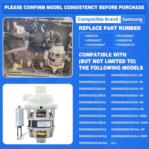 DD82-01380A Cosamatcozon Dishwasher Circulation Motor & Pump - Image 7