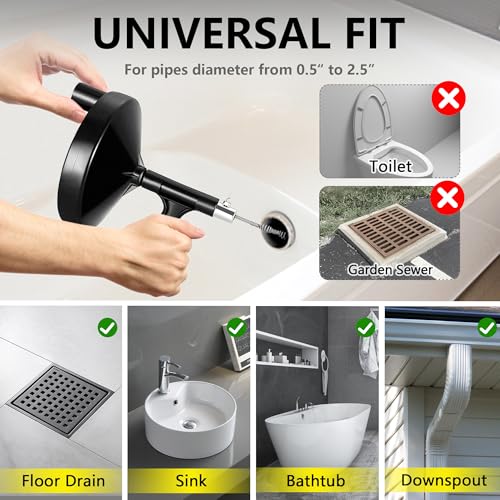 Drain Auger 25 Ft with Gloves, Heavy Duty Plumbing Snake Drain - Image 3