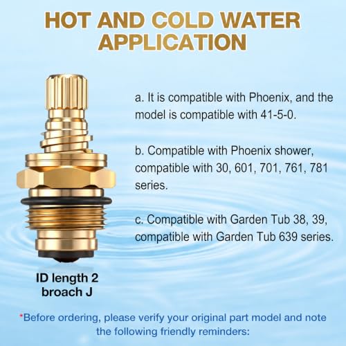 2 Pack Shower Faucet Stem, Compatible with Phoenix 41-5-0 - Image 5