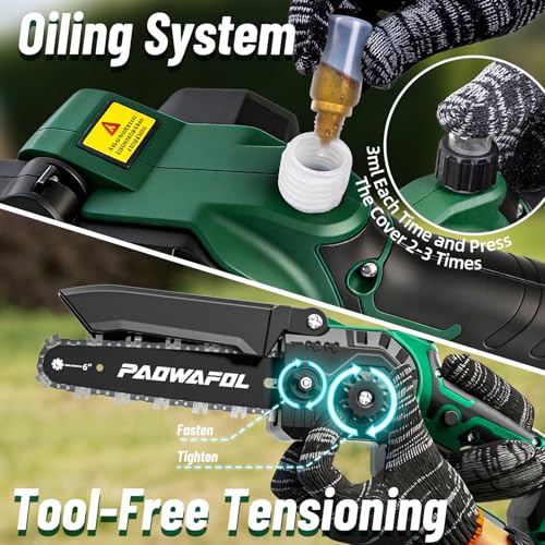 2-in-1 Pole Saws for Tree Trimming, Mini Chainsaw Cordless - Image 4