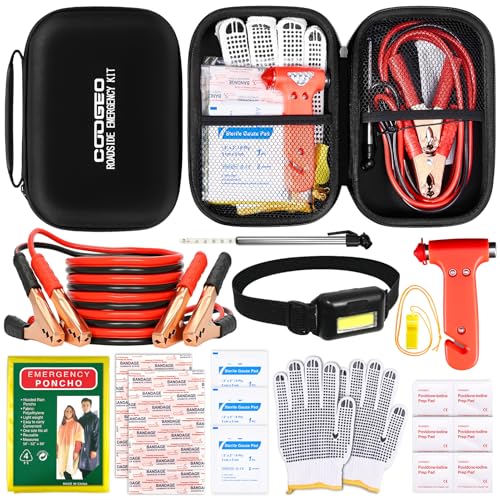 COOGEO 10PC Roadside Emergency Car Kit with Jumper Cables | Hand Tools - Image 2