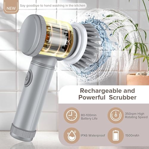 Electric Spin Scrubber - Shower Scrubber,Bathroom Scrubber - Image 7
