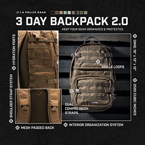 LA Police Gear LAPG 72-Hour Tactical Survival Backpack, OD Green - Image 4