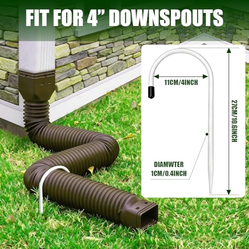 2 Pack Rain Gutter Downspout Extension Fixing Pin for 4" Round - Image 3
