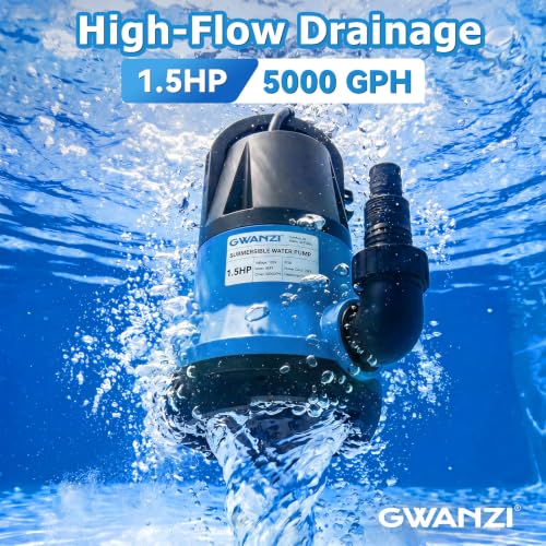 1.5HP Submersible Water Pump 5000 GPH with 25ft Hose Kit & 25ft - Image 4