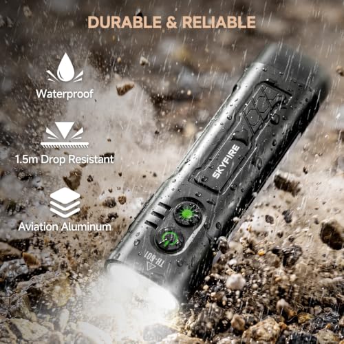 SKYFIRE EDC Magnetic Rechargeable Flashlight with UV Light & - Image 7