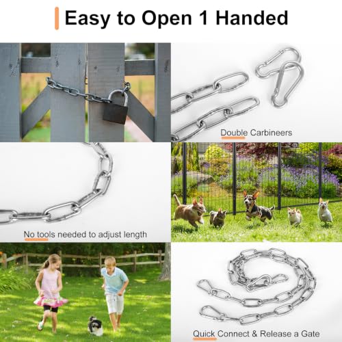 2 Pack Gate Chains Lock, 24 Inch Chain Link Fence Gate Lock - Image 4