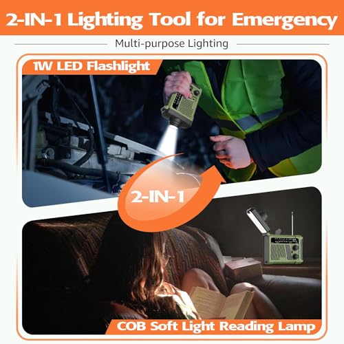 Emergency Weather Radio, NOAA Solar Hand Crank Radio - Image 4