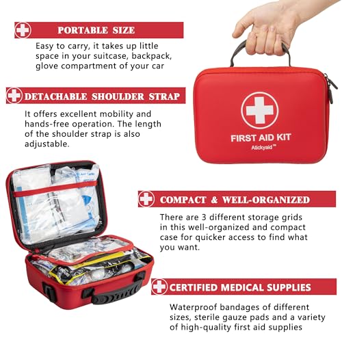 First Aid Kit 340 Piece, Premium Waterproof Hard Shell Medical - Image 6