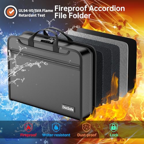 DocSafe Accordion File Organizer Bag with Lock, Fireproof - Image 5