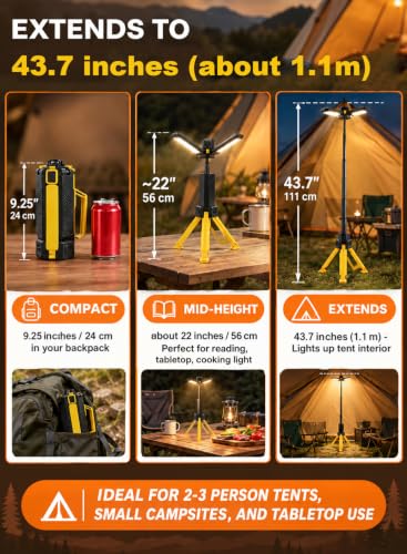15000mAh Rechargeable Telescopic Camping Light, Portable - Image 4