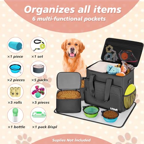 5 Set Dog Travel Bag for Supplies, Dog Lovers - Image 8