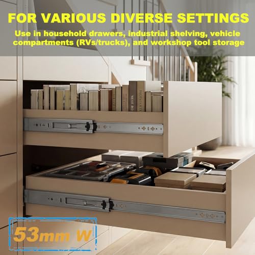 Heavy Duty 36" Drawer Slides, Full Extension Ball Bearing, 300LB - Image 6