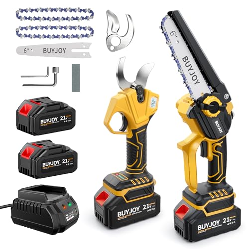 BUYJOY 2-in-1 Electric Pruning Shears & 6 Inch Mini Chainsaw - Image 2