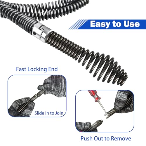 weiwei 9 Pcs Drain Snake Drill Attachment Kit, Manganese | Drain Care - Image 3