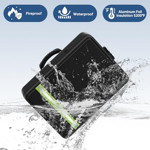 Fireproof Document Bag with Lock for Legal/Letter Files, Black - Image 4