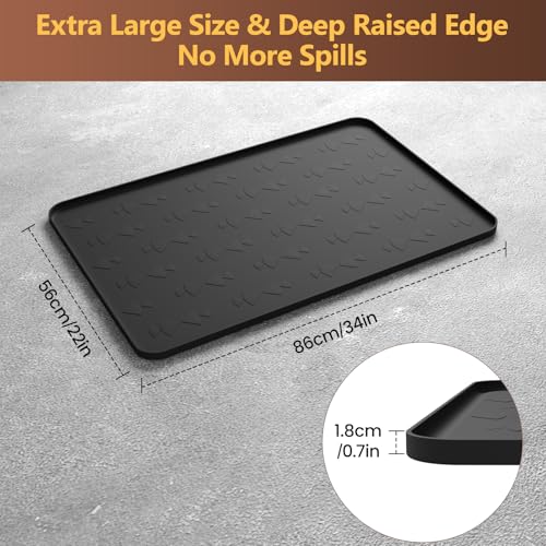 Oil Drip Pan 34" x 22" Black Silicone, Oil Drip Pan for Under Car - Image 3