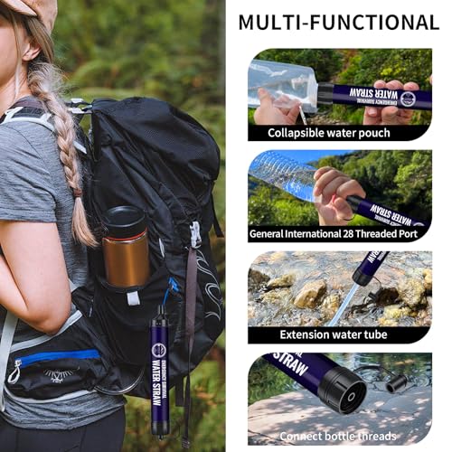 Water Filter Straw 6Packs,New Combo BPA-Free Portable 5L - Image 6