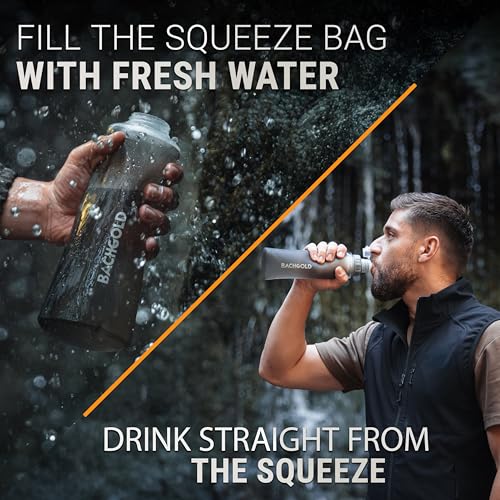 Bachgold Squeeze Filtered Water Bottle, Collapsible - Image 3