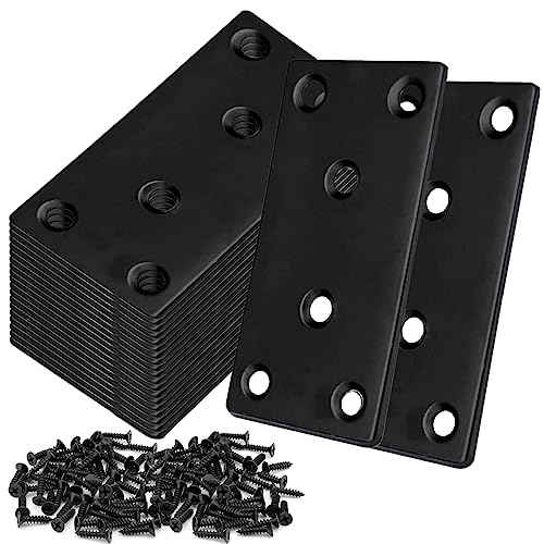 20Pack 4x2 Inch Black Flat Mending Plates Flat Bracket | Home Repair - Image 2
