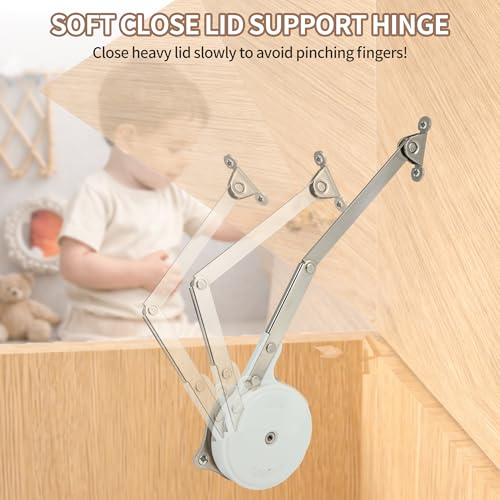 2 Pack Toy Box Hinges, Soft Close Hinges with Multi-Angle - Image 4
