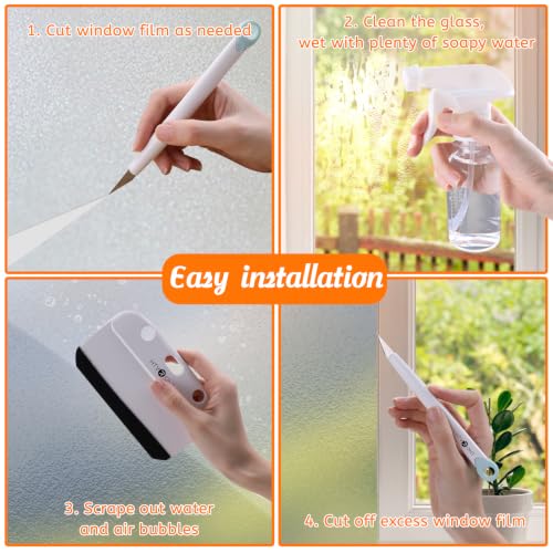 HTVRONT Window Privacy Film Kit - 4 Pcs Tint Kit for Home Glass & - Image 4