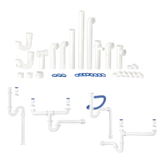 （1 Pack） Yariwiz 1-1/2 inch White Kitchen Sink Drain Kit - Image 1