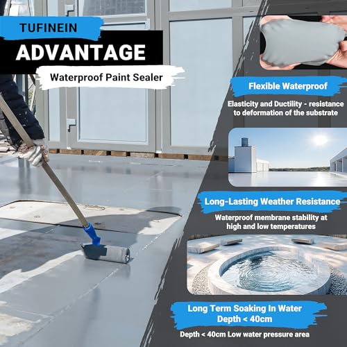 Rubber Liquid Waterproof Sealant, TUFINEIN 53oz/1.5kg | Home Repair - Image 3