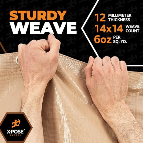 Heavy Duty Tan Poly Tarp 6' X 10' - Multipurpose Protective Cover - Image 7