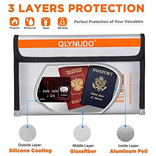 Small Fire Proof Travel Document Pouch, Birth Certificate - Image 5