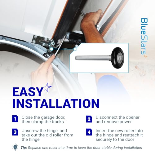 BlueStars 24-Pack 1.8" Nylon Garage Door Rollers with 4.7" Stem - Image 7