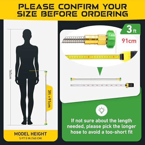 3FT Short Garden Hose Female to Female – Stainless Steel - Image 5