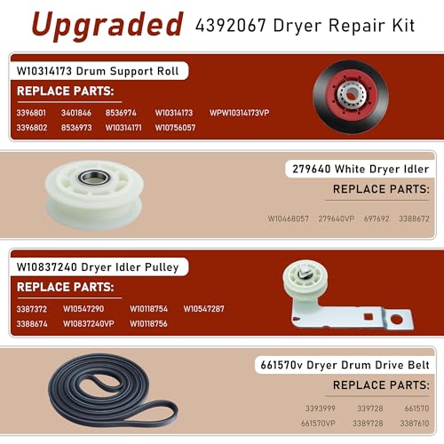 [Upgraded 5-Wheel] 4392067 Dryer Repair Kit & W10837240 | Home Repair - Image 7