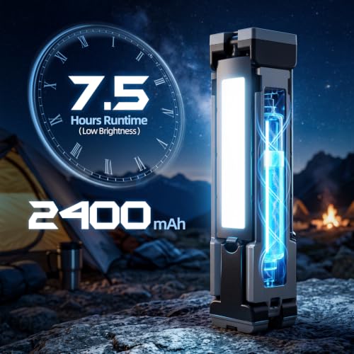 Rechargeable LED Work Light with Stand, 2400mAh Battery - Image 3