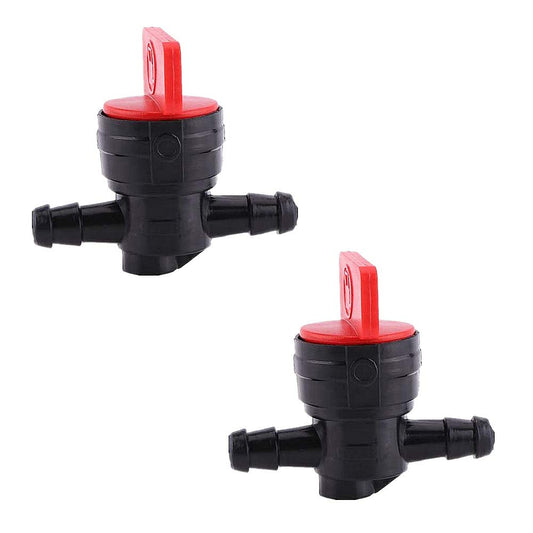 2 Pcs Petcock Fuel Tank Tap 1/4" Inline On/Off Fuel Switch - Image 1