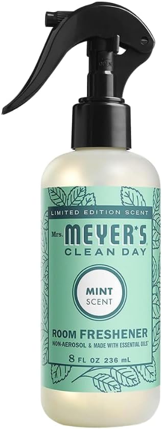 Mrs. MEYER'S Mint Variety Pack Includes 1 Room Freshener, 8 OZ, 1 Liquid Dish Soap, 16 OZ, 1 Liquid Hand Soap,12.5 OZ, 1 Multi-Surface Cleaner 16 OZ, 1 CT (Mint)