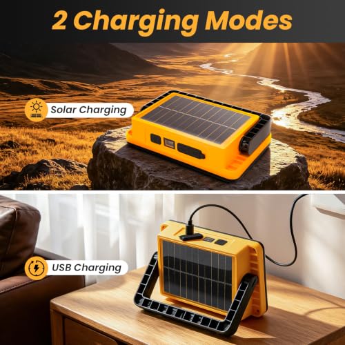 2Pack Solar Rechargeable LED Work Light with Magnetic Stand - Image 5