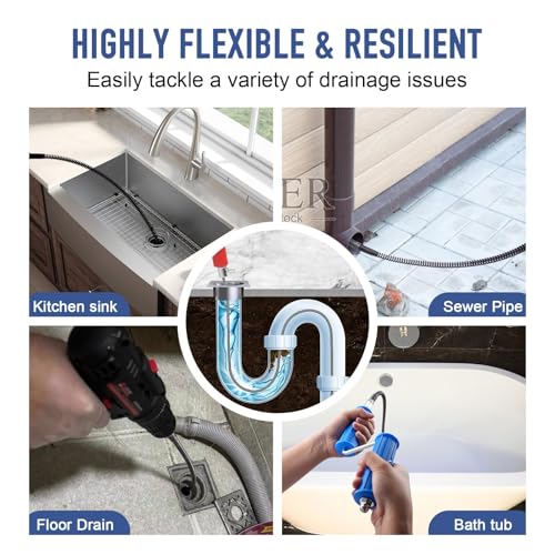 Drain Snake, Drain Auger with Drill Attachment - Image 7