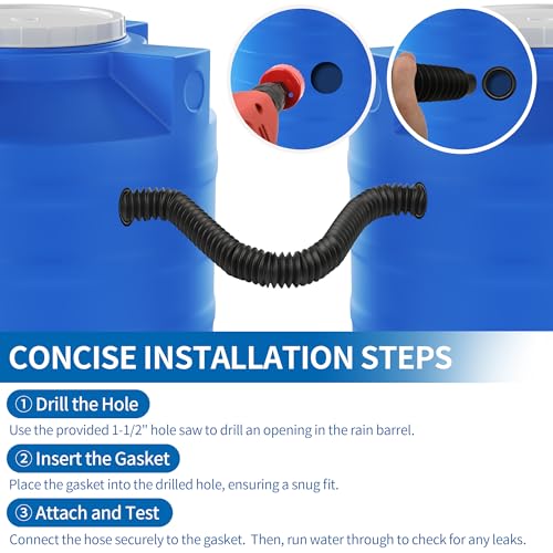 Rain Barrel Hose Connector Kit, Linking Rainwater Overflow - Image 6