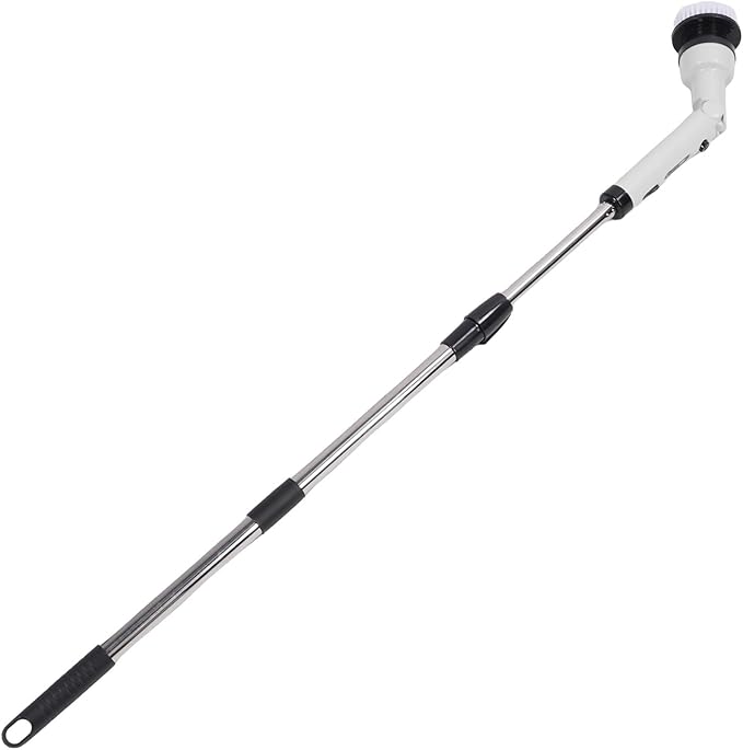 Brrnoo Electric Cleaning Brush, Cordless Scrubber with 3 Power Levels and Replaceable Brush Heads, for Bathroom Kitchen Car Deep Cleaning (White)