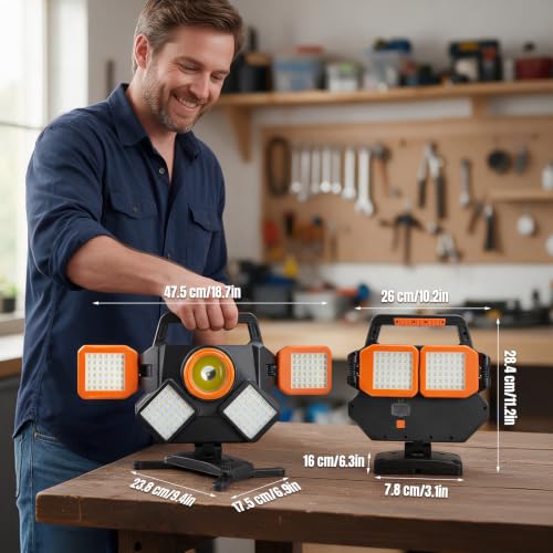5000LM Rechargeable Work Light, Multi-Panel LED for Emergency - Image 3