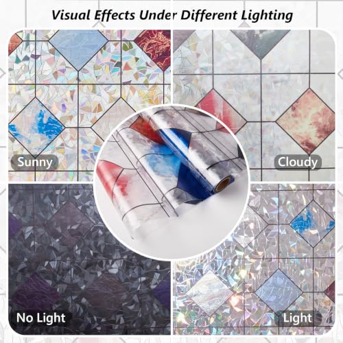Stained Glass Window Privacy Film Decorative, 17.5″ x 78.7″ - Image 7