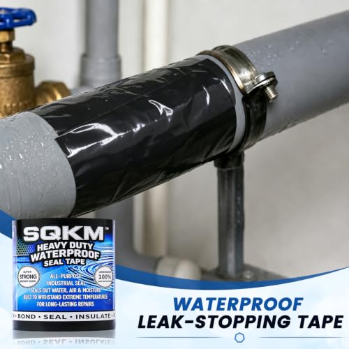 Black Waterproof Tape, Flexible Rubberized Leak Repair - Image 7